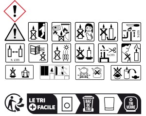 Pictogrammes de sécurité de la bougie Orange cannelle